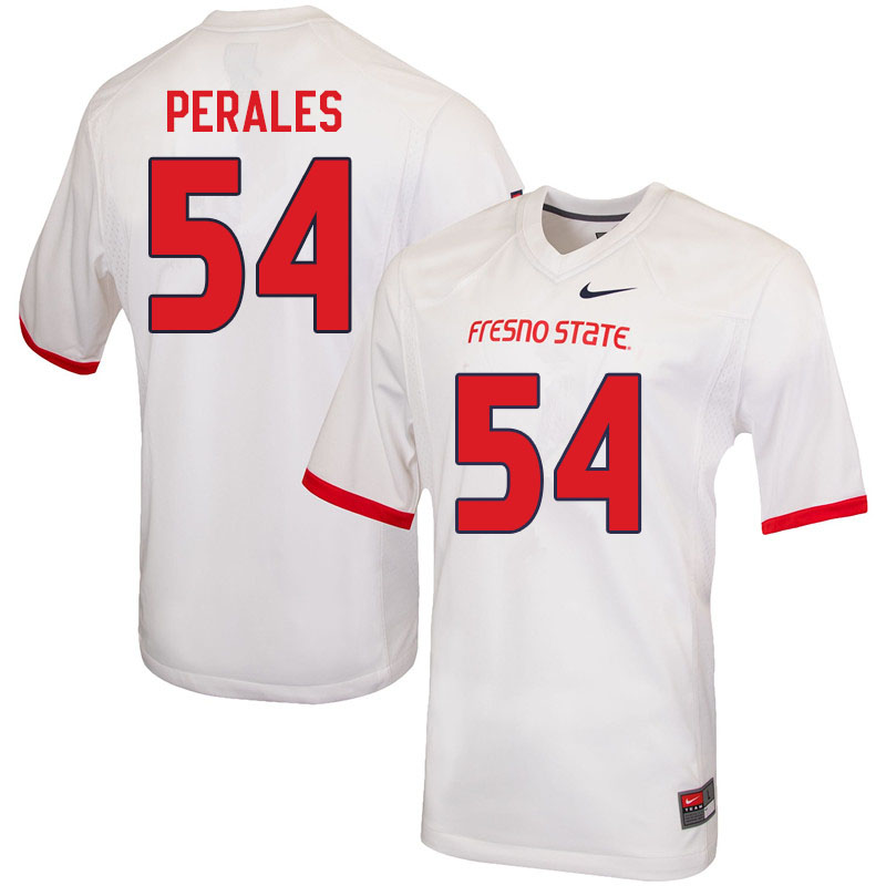 Men #54 David Perales Fresno State Bulldogs College Football Jerseys Sale-White - Click Image to Close